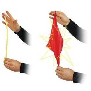 Rope to silk hanky magic trick